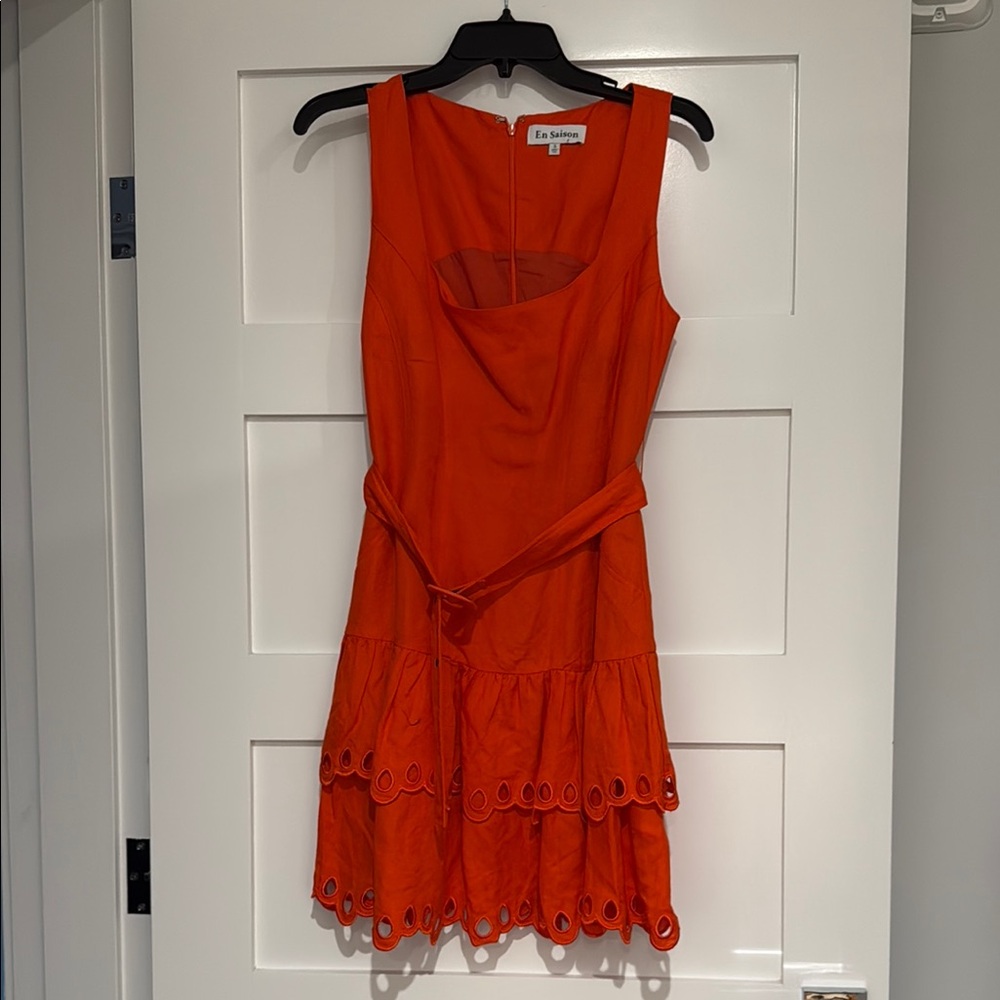 En Saison Orange Sleeveless Dress